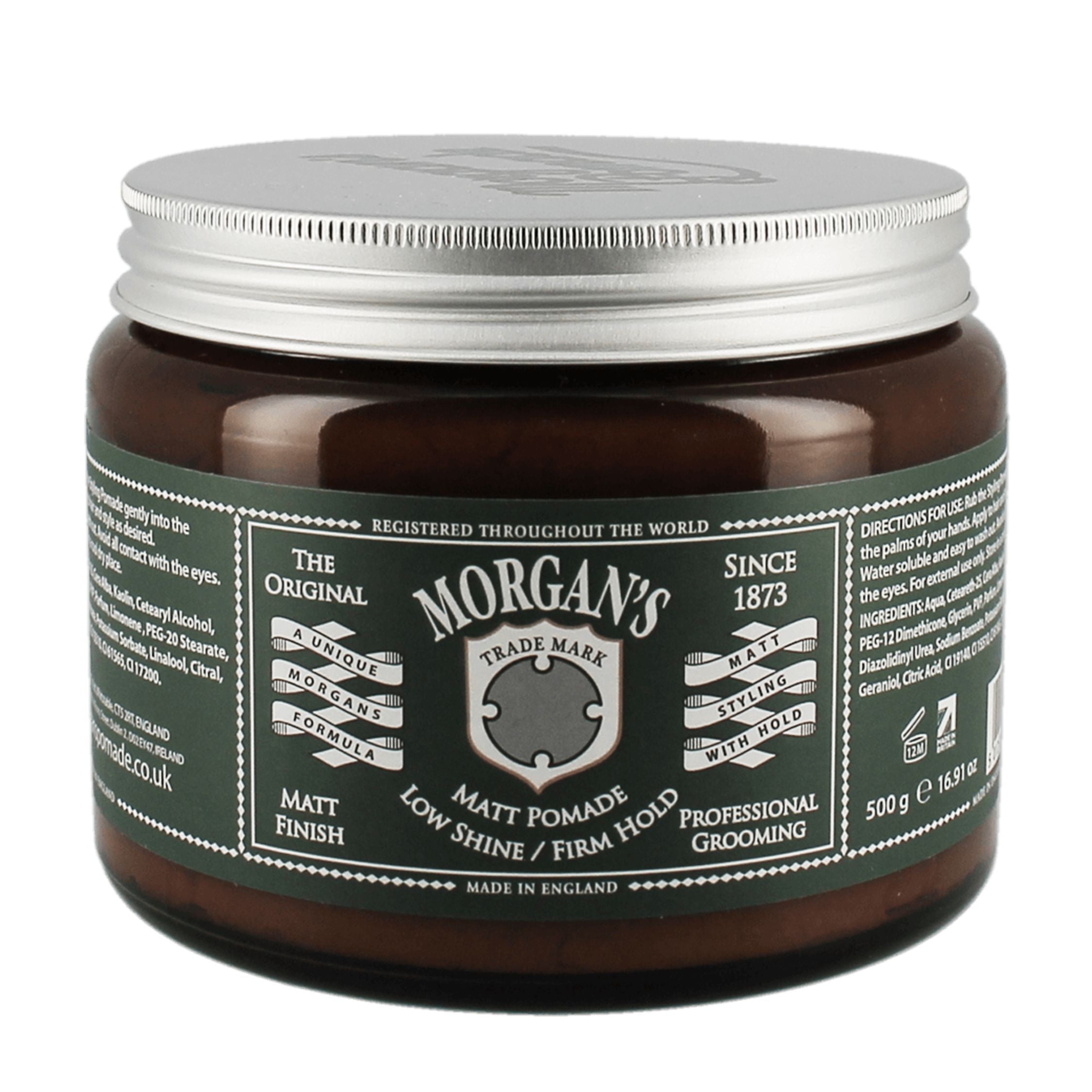 Матова помада для стилізації волосся Morgan's Matt Pomade Firm Hold / Low Shine [500г - Barber Size]